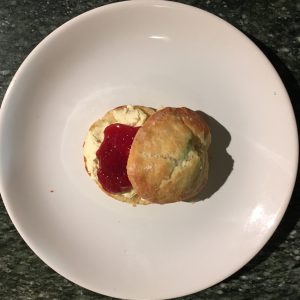 scones with clotted cream and jam for Five o'clock-tea
